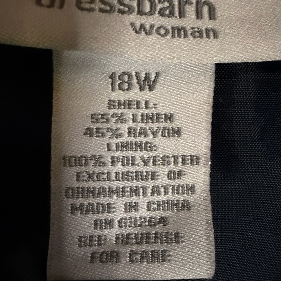 dressbarn Navy A-Line Skirt with White Floral Design - Picture 4 of 4